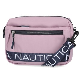 Nautica Womens Nautica Nylon Bean Bag Crossbody/Belt Bag With Adjustable Shoulder Strap, Lilac Rose, One Size