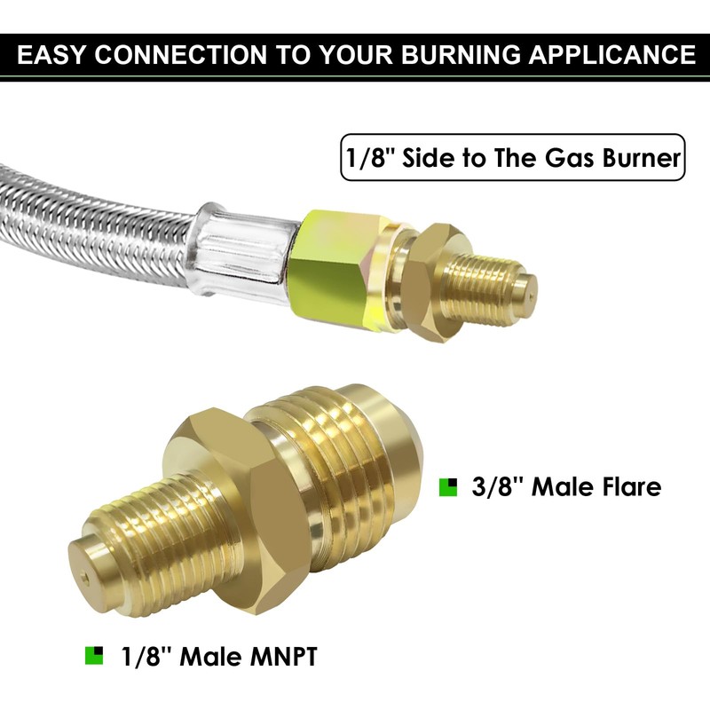 12 FT Propane Hose with Regulator for propane tank,0-30PSI Adjustable
