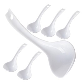 SHOWERORO 6pcs Spoons Scoops Soup Ladle Porridge Pot Ladle Long Handle Soup Spoon Ladles for Serving Porridge Serving Ladle Kitchen Ladle Asian Soup Spoon Serving Spoon White Rice Cooker Pp