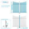 Patio Garden Fence 34.6" H Picket Fence Post Kit for