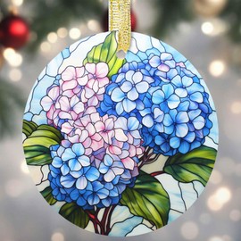 Christmas Ornaments, Hydrangea Christmas Ornament, Ceramic Christmas Decoration, Hydrangea Christmas Tree Ornaments, Hydrangea Flower, Xmas Gifts for Hydrangea Flower Lover
