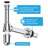 Bächlein Universal cup siphon for washbasins, odour trap with cleaning
