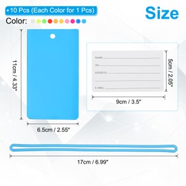 PATIKIL Luggage Tags, Flexible PVC Travel Bag Name ID Identifier Label Tags Travel Essentials for Suitcases Bags Baggage Handbags, Ten Colors