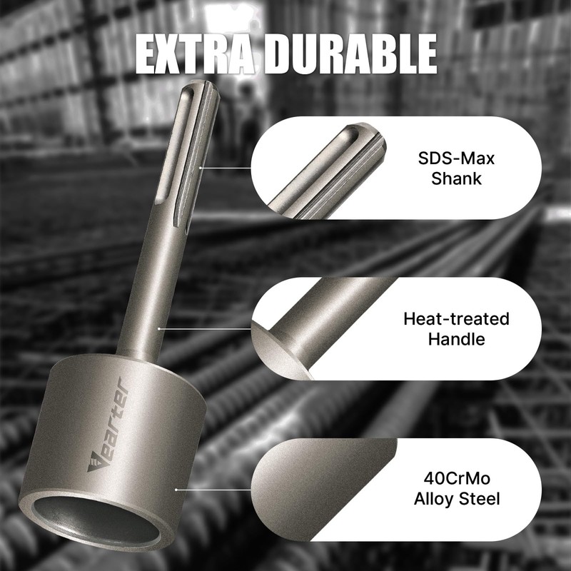 SDS MAX Shank T-Post Driver for 2'' Ground Rods, 40CrMo