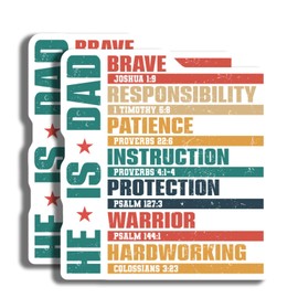 Dad Scripture Magnets - Inspirational Father Quotes - Christian Dad Decor - Colorful Bible Verses Magnet Pack- 2 Pack - Made in USA - PLDFMAG3658