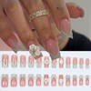 24Pcs Green Press on Nails Medium Square Nail Tips French