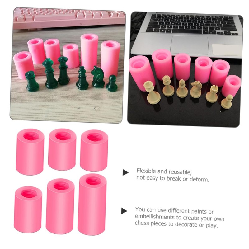 Ciieeo 6pcs DIY Molds Handicraft Molds Flexible Chess Molds Crafts