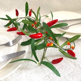 Artificial Chili Hanging Vines Plant Garland Artificial Berries Pepper Rattan for Home Garden Wedding Party Decor (X-Chili Vine, 1 Pack)