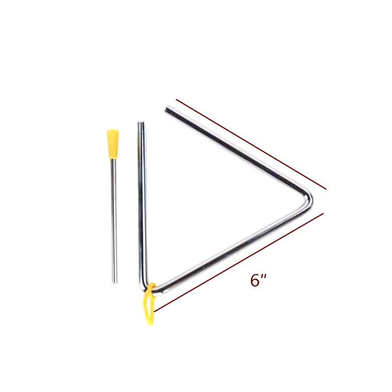 LannuMet Musical Steel Triangle Percussion Instrument with Striker，6 inch