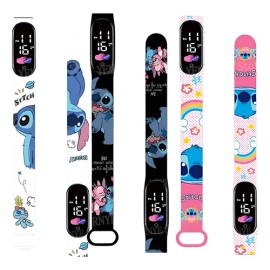 Set 3 Relojes Stich Nios Digital Touch Regalo Barato Led Colores