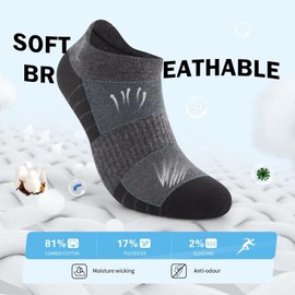 TUUHAW Ladies Trainer Socks Women 6-8 Grey Socks Men Ankle Socks Womens 4-7 Ladies Socks Size 6-8 UK Multipack of 10 Running Socks Womens 4-7 Ladies Cotton Socks Men's Athletic Socks Blister Socks