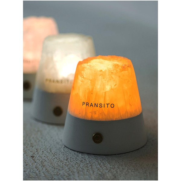 PRANSITO - Lámpara LED recargable por USB con temperatura ajustable de 3 colores, difusor, atenuación táctil, artesanía mineral artística, para recámara