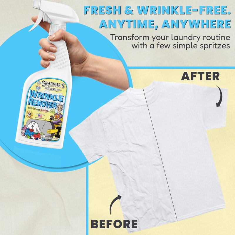 Grandma's Secret Wrinkle Remover - Wrinkle Release Spray, Odor Eliminator,