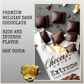 Chocolove Extreme Dark Chocolate Bars | 88% Cocoa | Rich and Intense Flavor | Made with Premium Belgium Dark Chocolate | Non-GMO & Gluten-Free, 3.2 oz Bar (12 Pack)