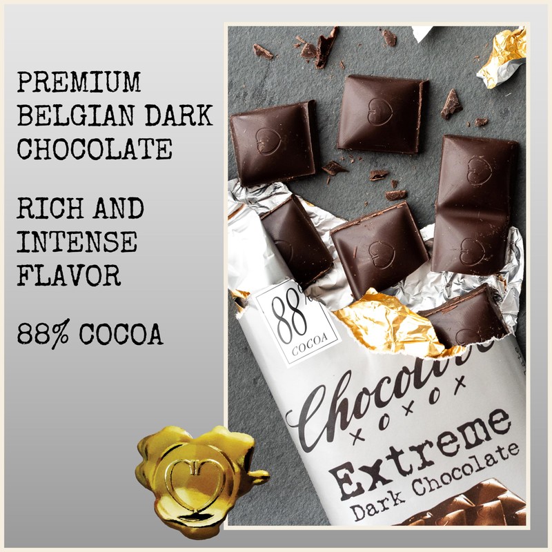 Chocolove Extreme Dark Chocolate Bars | 88% Cocoa | Rich