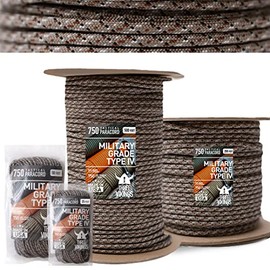 Three Vikings Premium 750lb Tactical Paracord Rope Parachute Cord in Many Colors and Length Continuous Spools - Digital Camo 750 lb. - 100 Ft. (Coiled in Bag)