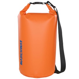 MARCHWAY Floating Waterproof Dry Bag Backpack 5L/10L/20L/30L/40L, Roll Top Sack Keeps Gear Dry for Kayaking, Rafting, Boating, Swimming, Camping, Hiking, Beach, Fishing (Deep Orange, 10L)