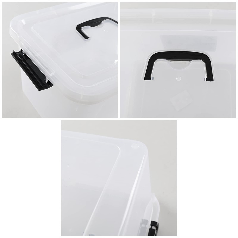 Tstorage 12 Quart Plastic Storage Bin with Lid, Clear Latch