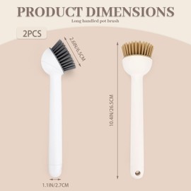 Diakey 2 Pack Dish Brush with Adjustable Angle Handle, Stiff Bristles Dish Scrubber Kitchen Dishwashing Brush, Dish Scrub Brush for Cleaning Dishes, Pots, Pans, Sink