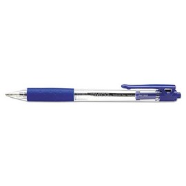 Universal 15531 Economy Retractable Ballpoint Pen, Blue Ink, Clear, 1mm, Dozen