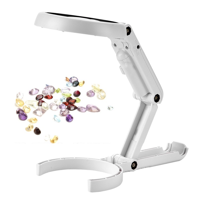 5/11X Magnifying Glass with 8 LED Light Hnadheld Desktop Multifunctional