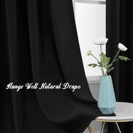 Extra Long Blackout Curtains - 2 Story High Living Room Drapes - Tall Curtains for High Ceiling or Long Window - 144 156 168 192 204 216 228 240 Inch 12ft-20ft Length(1 Panel,Black, 52″x144″)