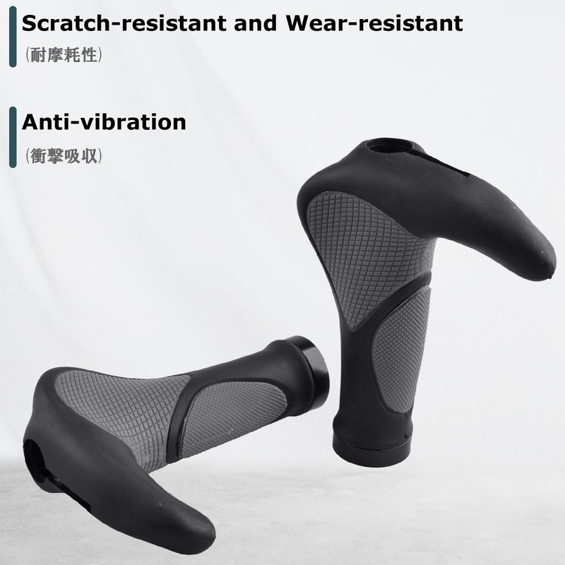 YAPJEB Bicycle Grip, Long Handle Grip, Anti-Slip, Shock Absorption, Fatigue