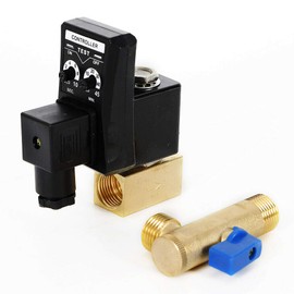 BJTDLLX Automatic Timed Condensate Drain Valve, 1/2" AC 110V 2-way Direct-acting Electronic Timed Water Tank Air Compressor Drain Valve