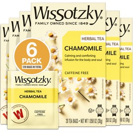 Wissotzky Chamomile Herbal Tea, 120 Tea Bags (6 Packs) | Soothing Aroma | Relaxing & Calming Tea | Great for Sleep Support | Caffeine Free