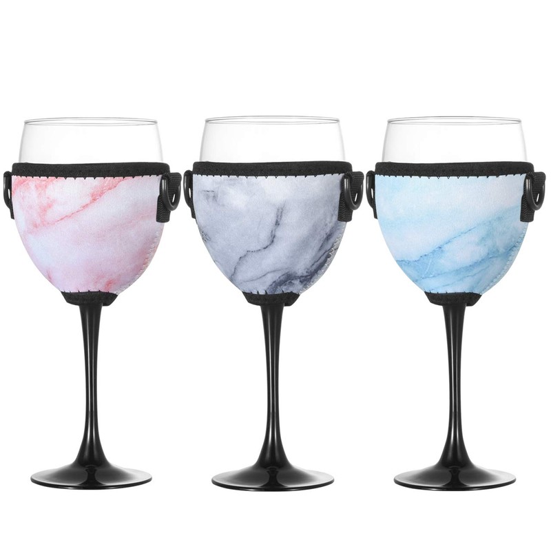 Beautyflier Wine Glass Insulator/Drink Holder/Neoprene Sleeve with Adjustable Neck Strap