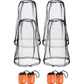 HESTYA 4 Pack Mosquito Net Face Mesh Protecting Net for Outdoor Hiking Camping Climbing Mosquito Fly Insects Preventing(Black)