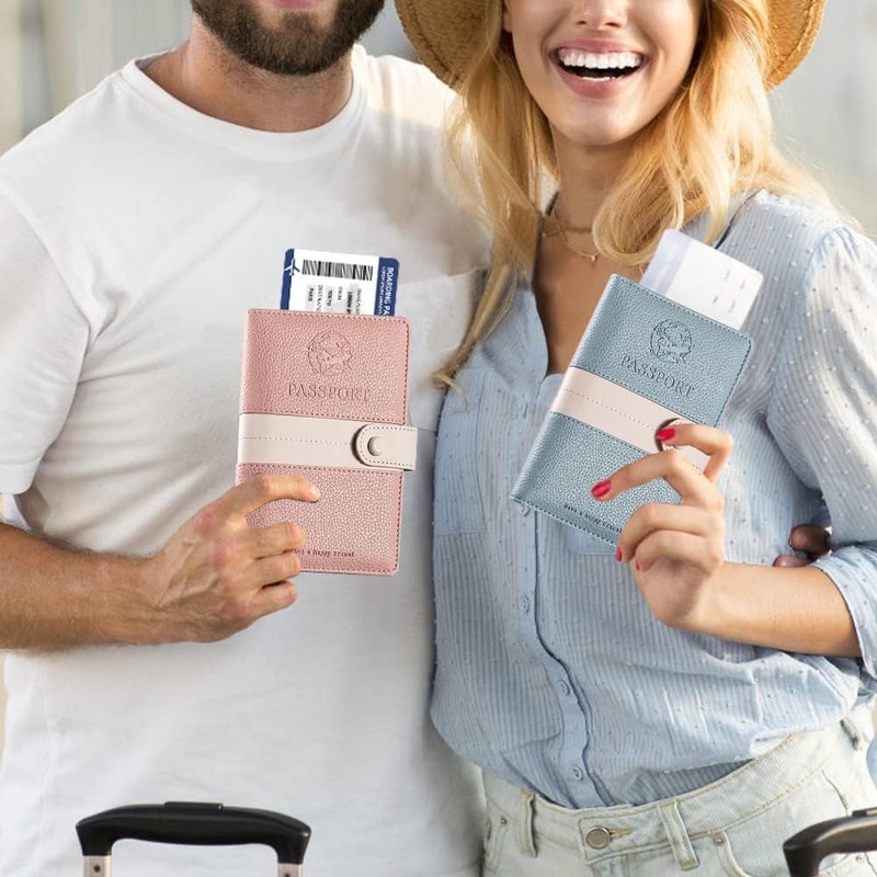 Lumbor37 Funda para Pasaporte, Cartera con Bloqueo Rfid Caja de