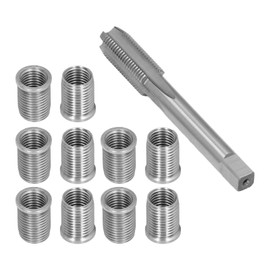 Camrusic Spark Plug Thread Repair Kit, Helicoil M10x1.25 Bolt - M12x1.25 Tap Stainless Steel Repair Kit for Automotive Engine