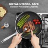 Hybird Nonstick Frying Pan with Lid 12 inch,Stainless Steel Skillet,Ceramic