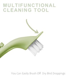 Bird Cage Cleaning Brush with Long Ergonomic Handle - Durable Bristlesfor Cleaning Parrot Cages, Kennels, and Perches,Removes Poop and Keeps Bird Cages Fresh,Essential Bird Cage Accessory