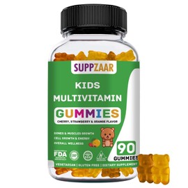 SUPPZAAR Kids Vitamins | 45-90 Day Kids Multivitamin Gummies | Gummy Vitamins with Vegetarian, Non-GMO & Gluten Free Ingredients | Multivitamin for Kids | Vitamins for Kids | Toddler Vitamins | 90 Ct