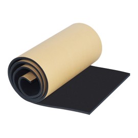 Closed Cell Neoprene Foam Rubber Sheet with Adhesive - 12 in x 59 in x 1/2 in Multi-Function Insulation, Soundproofing, and Weatherproof Foam Padding Easy Cut DIY, Black