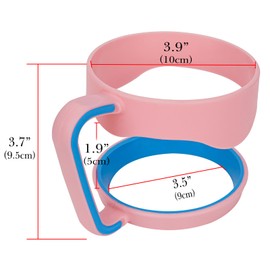 Linkidea Tumbler Handle Compatible with YETI Rambler, Simple Modern, SIC, Ozark Trail, RTIC and Most 30oz Tumbler Mugs, Portable Anti Slip Travel Mug Grip, Pink