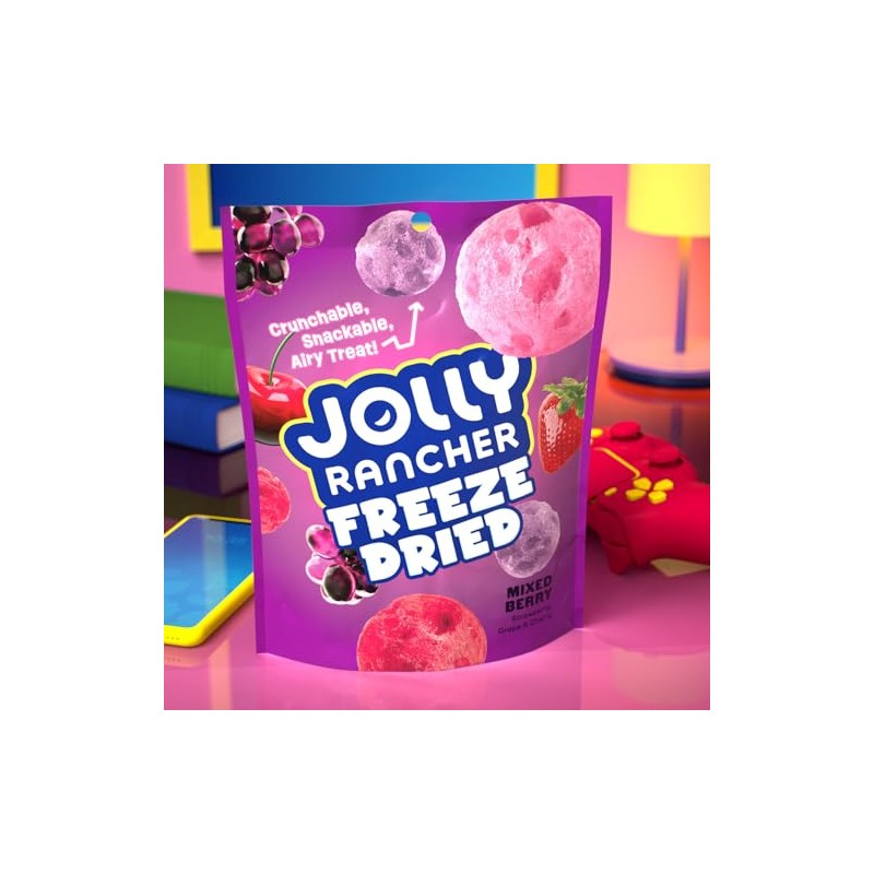 JOLLY RANCHER Freeze Dried Mixed Berry Flavored Candy Bag, 3.1