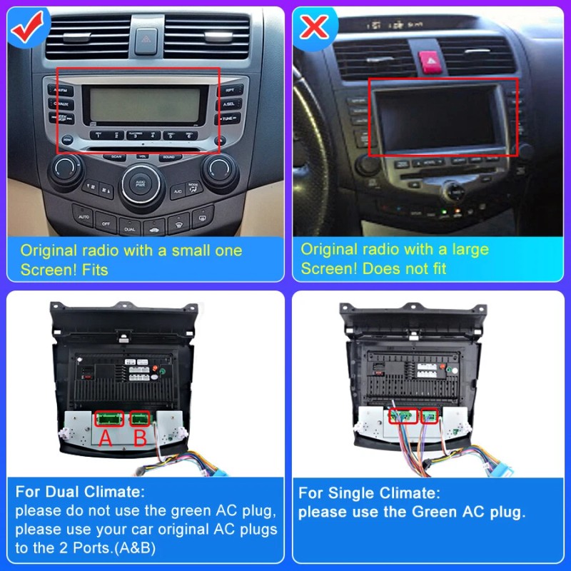 For Honda Accord 7 2003-2007 Android 13 Car Stereo CarPlay
