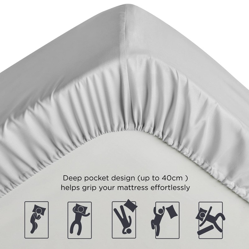 Bedsure Small Double Fitted Sheet - Bed Sheets Extra Deep
