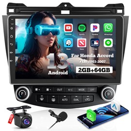 for Honda Accord 7th 2003-2007 Fuluku 2+64G Android 13 Radio with Wireless Carplay Android Auto, 10.1'' Touch Screen Car Stereo GPS/WiFi/FM RDS 32EQ DSP/Bluetooth 5.0/SWC/Mic Backup Camera