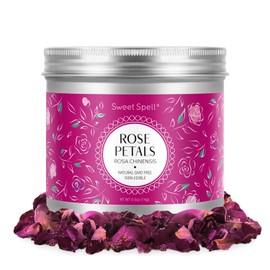 Sweet Spell Sweet Spell Dried Rose Petals C Edible Flowers for Drinks, Cocktails, and Cake Decorations C Perfect for Tea, Soap, and Candle Making C 14g (0.5oz)