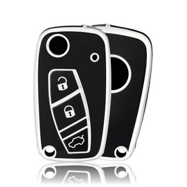 OFFCURVE Key Case Car Key Cover Key Case Protective Cover for Fiat Grande Punto Evo Panda Bravo Ducato Lancia Ypsilon Lybra Delta Musa Peugeot Boxer Citroen Relay Nemo