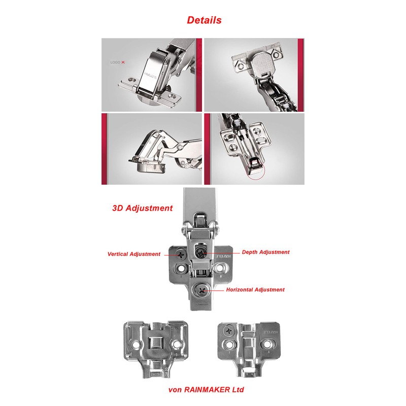HAFELE 165 Degree Hinges with Integrated Cushioning Kitchen Cabinet Cupboard