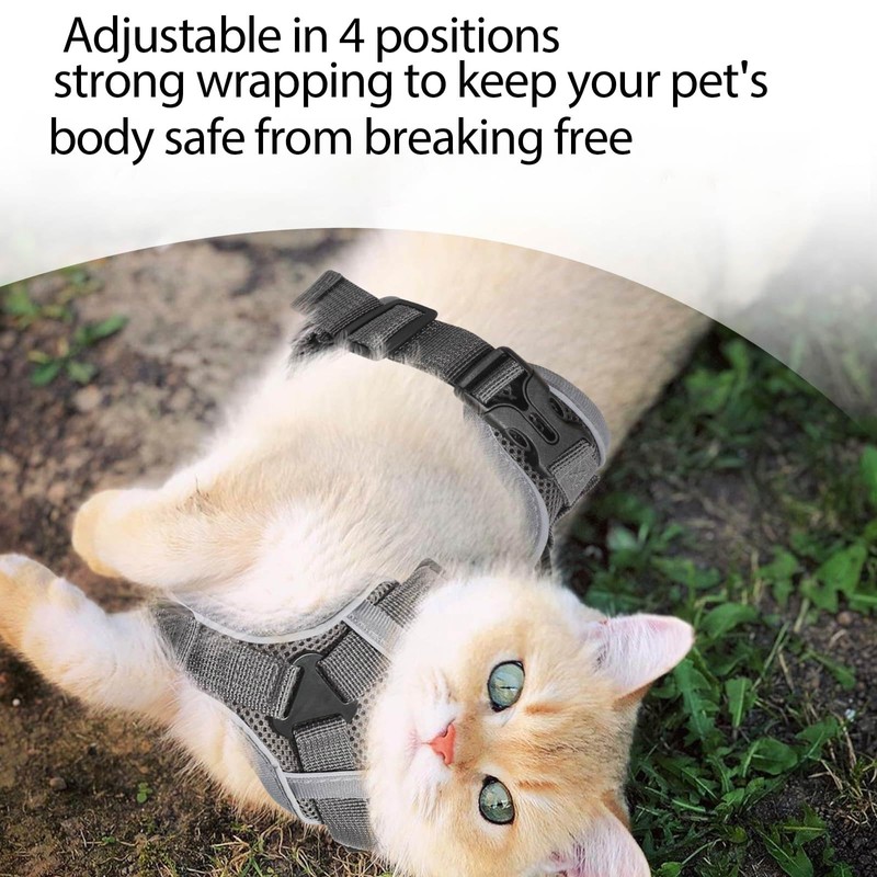 YUBBYSTU Cat Harness and Leash Set for Walking, Adjustable Kitten