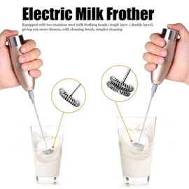 Milk Frother Handheld Foam Maker, Electric Milk Frother Mixer Whisk Rechargeable Mini Whisk Drink Mixer for Coffee, Cappuccino, Latte, Matcha, Hot Chocolate, Rose Gold