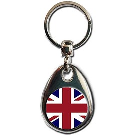 KAZMUGZ UNION JACK FLAG KEYRING. United Kingdom gift keyring Heavy quality metal gift keyring. Double sided keychain. Can be used as a car hanging and bag charm