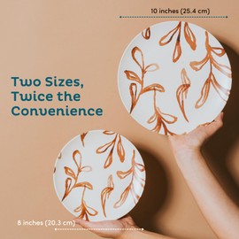 Nook Theory 4-Pack Bamboo Fiber Dinner Plates - Alternative for Plastic Plates, Toddler & Kids Plates, Dishwasher Safe, Food-Grade Bamboo Plates Reusable - Lightweight Dinner Plates (Wildflower 8")