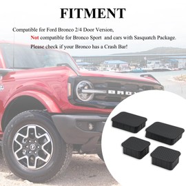 Tectary Front Axle Plug Crash Bar End Caps Compatible for Ford Bronco Accessories 2021-2025 2/4-Door Bumper End Mudproof Dust Stopper, Rubber Bumper Frame Plugs Cover Protection, 4PCS